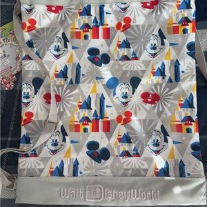 Walt Disney World Mickey Castle Drawstring Backpack Cinch Sack New
